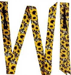 Showman  Premium Quality Sunflower/Cheetah Print Nylon tie strap and Off Billet set